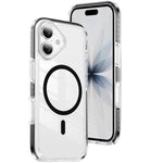 Capa de Telemóvel Híbrida em TPU com Acrílico Transparente e Escudo Cristalino Magnético, Para iPhone 16 Plus, Para iPhone 16, Para iPhone 15 Pro Max, Para iPhone 15 Pro, Para iPhone 15 Plus, Para iPhone 15