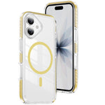 Capa de Telemóvel Híbrida em TPU com Acrílico Transparente e Escudo Cristalino Magnético, Para iPhone 16 Plus, Para iPhone 16, Para iPhone 15 Pro Max, Para iPhone 15 Pro, Para iPhone 15 Plus, Para iPhone 15
