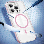 Capa de Telemóvel Híbrida em TPU com Acrílico Transparente e Escudo Cristalino Magnético, Para iPhone 14 Plus, Para iPhone 14 / 13, Para iPhone 14 Pro, Para iPhone 14 Pro Max, Para iPhone 13 Pro Max, Para iPhone 13 Pro