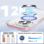 Capa de Telemóvel Híbrida em TPU com Acrílico Transparente e Escudo Cristalino Magnético, Para iPhone 14 Plus, Para iPhone 14 / 13, Para iPhone 14 Pro, Para iPhone 14 Pro Max, Para iPhone 13 Pro Max, Para iPhone 13 Pro
