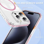 Capa de Telemóvel Híbrida em TPU com Acrílico Transparente e Escudo Cristalino Magnético, Para iPhone 14 Plus, Para iPhone 14 / 13, Para iPhone 14 Pro, Para iPhone 14 Pro Max, Para iPhone 13 Pro Max, Para iPhone 13 Pro