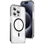 Capa de Telemóvel Híbrida em TPU com Acrílico Transparente e Escudo Cristalino Magnético, Para iPhone 14 Plus, Para iPhone 14 / 13, Para iPhone 14 Pro, Para iPhone 14 Pro Max, Para iPhone 13 Pro Max, Para iPhone 13 Pro