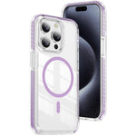 Capa de Telemóvel Híbrida em TPU com Acrílico Transparente e Escudo Cristalino Magnético, Para iPhone 14 Plus, Para iPhone 14 / 13, Para iPhone 14 Pro, Para iPhone 14 Pro Max, Para iPhone 13 Pro Max, Para iPhone 13 Pro