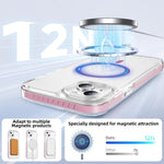 Capa de Telemóvel Híbrida em TPU com Acrílico Transparente e Escudo Cristalino Magnético, Para iPhone 14 Plus, Para iPhone 14 / 13, Para iPhone 14 Pro, Para iPhone 14 Pro Max, Para iPhone 13 Pro Max, Para iPhone 13 Pro