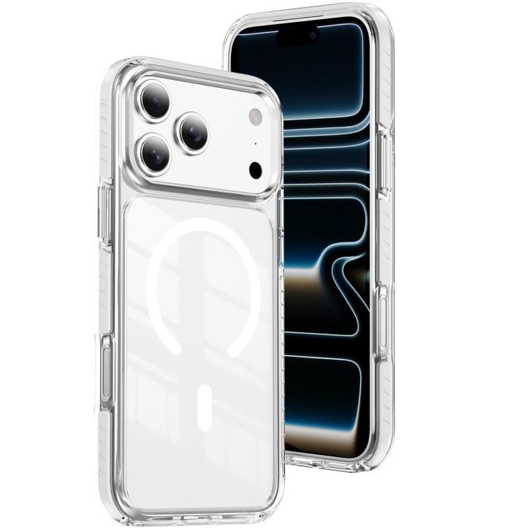 Capa de Telemóvel Híbrida em TPU com Acrílico Transparente e Escudo Cristalino Magnético, Para iPhone 17 Pro Max, Para iPhone 17 Pro, Para iPhone 17, Para iPhone Air, Para iPhone 16 Pro Max, Para iPhone 16 Pro