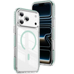 Capa de Telemóvel Híbrida em TPU com Acrílico Transparente e Escudo Cristalino Magnético, Para iPhone 17 Pro Max, Para iPhone 17 Pro, Para iPhone 17, Para iPhone Air, Para iPhone 16 Pro Max, Para iPhone 16 Pro