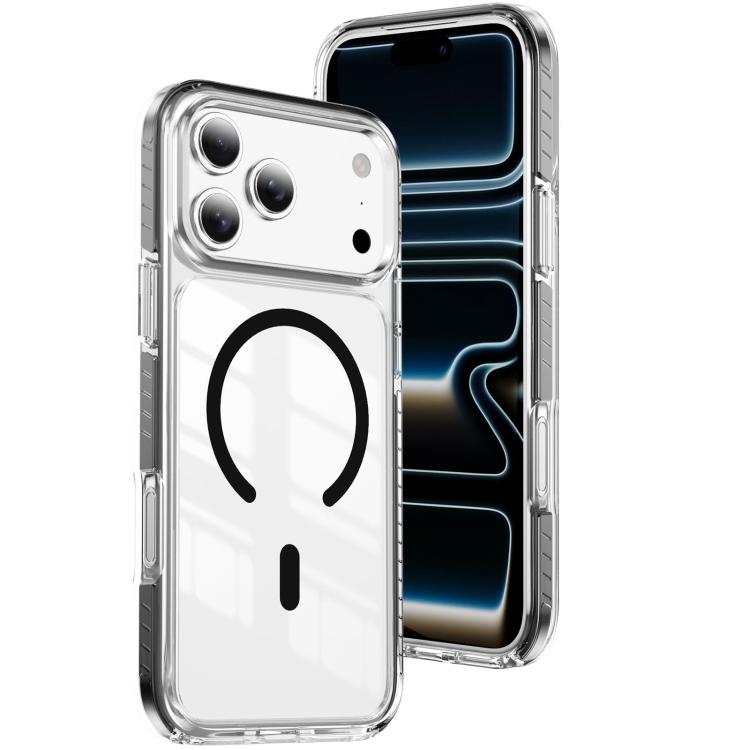 Capa de Telemóvel Híbrida em TPU com Acrílico Transparente e Escudo Cristalino Magnético, Para iPhone 17 Pro Max, Para iPhone 17 Pro, Para iPhone 17, Para iPhone Air, Para iPhone 16 Pro Max, Para iPhone 16 Pro