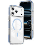 Capa de Telemóvel Híbrida em TPU com Acrílico Transparente e Escudo Cristalino Magnético, Para iPhone 17 Pro Max, Para iPhone 17 Pro, Para iPhone 17, Para iPhone Air, Para iPhone 16 Pro Max, Para iPhone 16 Pro
