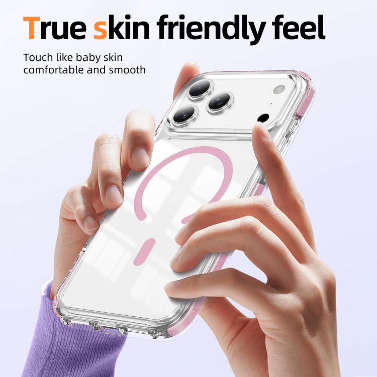 Capa de Telemóvel Híbrida em TPU com Acrílico Transparente e Escudo Cristalino Magnético, Para iPhone 17 Pro Max, Para iPhone 17 Pro, Para iPhone 17, Para iPhone Air, Para iPhone 16 Pro Max, Para iPhone 16 Pro