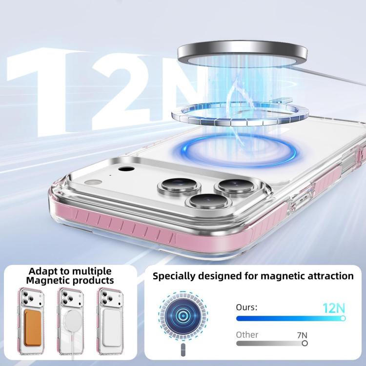 Capa de Telemóvel Híbrida em TPU com Acrílico Transparente e Escudo Cristalino Magnético, Para iPhone 17 Pro Max, Para iPhone 17 Pro, Para iPhone 17, Para iPhone Air, Para iPhone 16 Pro Max, Para iPhone 16 Pro