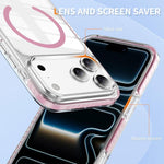 Capa de Telemóvel Híbrida em TPU com Acrílico Transparente e Escudo Cristalino Magnético, Para iPhone 17 Pro Max, Para iPhone 17 Pro, Para iPhone 17, Para iPhone Air, Para iPhone 16 Pro Max, Para iPhone 16 Pro