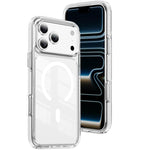 Capa de Telemóvel Híbrida em TPU com Acrílico Transparente e Escudo Cristalino Magnético, Para iPhone 17 Pro Max, Para iPhone 17 Pro, Para iPhone 17, Para iPhone Air, Para iPhone 16 Pro Max, Para iPhone 16 Pro