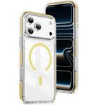 Capa de Telemóvel Híbrida em TPU com Acrílico Transparente e Escudo Cristalino Magnético, Para iPhone 17 Pro Max, Para iPhone 17 Pro, Para iPhone 17, Para iPhone Air, Para iPhone 16 Pro Max, Para iPhone 16 Pro