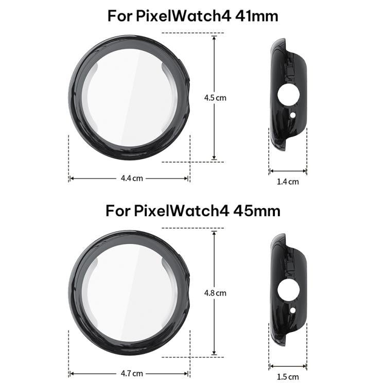 Capa integrada de TPU com película temperada xDfind para relógio, para Google Pixel Watch 4 / 3 45mm, para Google Pixel Watch 4 / 3 / 2 / 1 41mm
