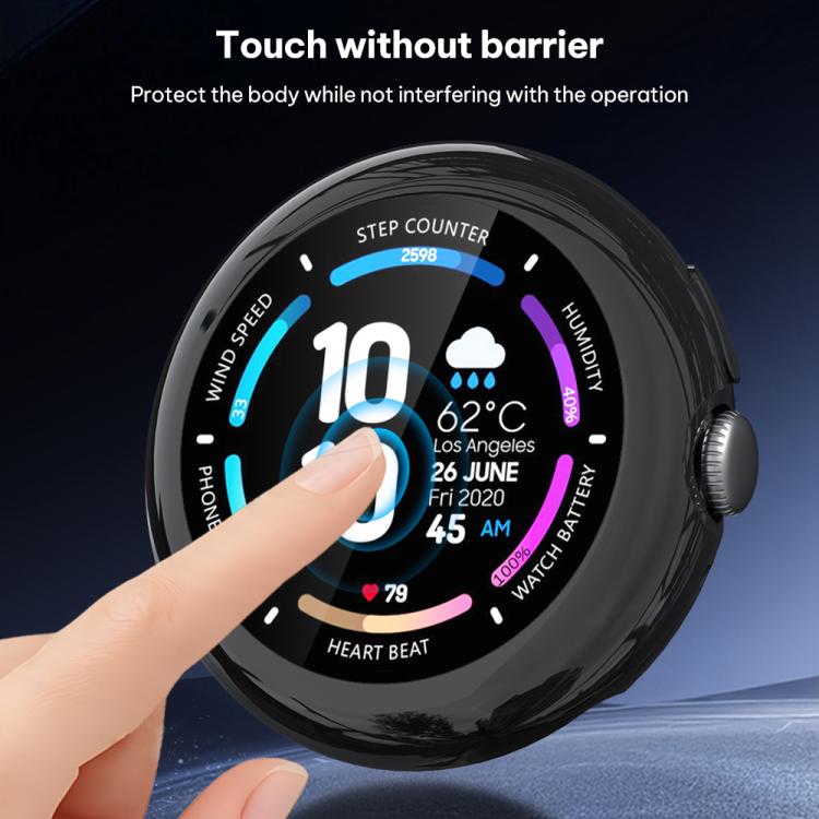 Capa integrada de TPU com película temperada xDfind para relógio, para Google Pixel Watch 4 / 3 45mm, para Google Pixel Watch 4 / 3 / 2 / 1 41mm