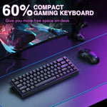 Teclado com Fios AULA WIN68HE Versão Standard 68 Teclas RGB, WIN68HE Eixo Magnético Preto Cinzento Madeira