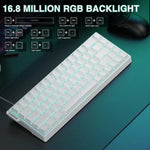 Teclado com Fios AULA WIN68HE Versão Standard 68 Teclas RGB, WIN68HE Eixo Magnético Madeira Cinzento Branco com Impressão Lateral