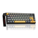 Teclado com Fios AULA WIN68HE Versão MAX 68 Teclas RGB, WIN68HE Eixo Magnético Wing Chun Escuro+Claro+Amarelo