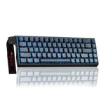 Teclado com Fios AULA WIN68HE Versão Standard 68 Teclas RGB, WIN68HE Eixo Magnético Madeira Cinzento com Linhas de Contorno Pretas