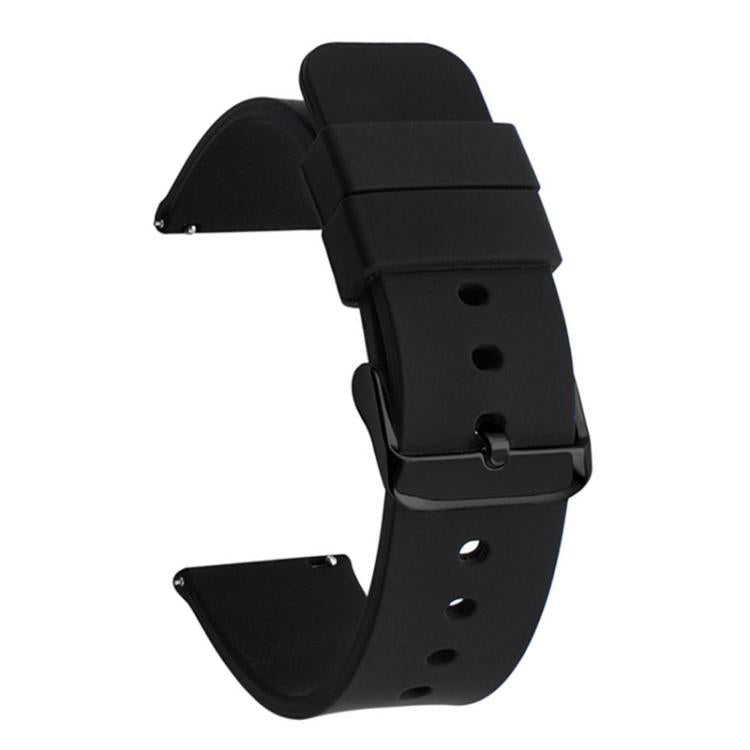xDfind Stainless Steel Black Pin Buckle Solid Color Silicone Waterproof Watch Band, 10mm, 12mm, 14mm, 15mm