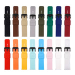 xDfind Stainless Steel Black Pin Buckle Solid Color Silicone Waterproof Watch Band, 10mm, 12mm, 14mm, 15mm