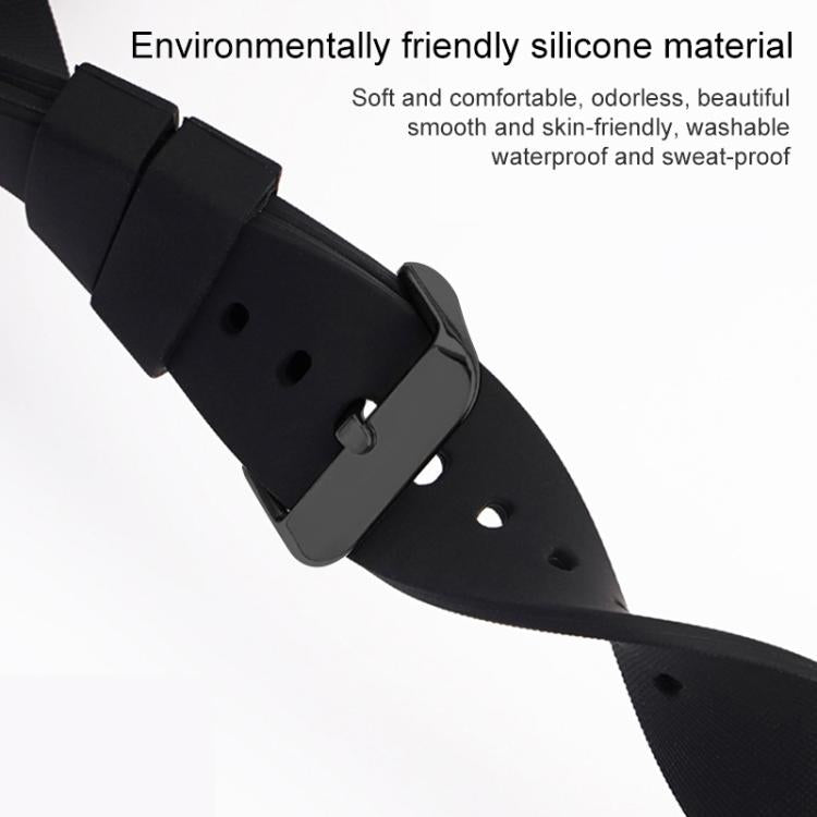 xDfind Stainless Steel Black Pin Buckle Solid Color Silicone Waterproof Watch Band, 10mm, 12mm, 14mm, 15mm