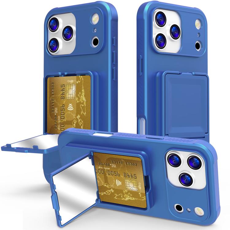 Capa de Telemóvel com Toque de Pele em TPU, Espelho Oculto e Bolsa para Cartões com Suporte, Para iPhone 17 Pro Max, Para iPhone 17 Pro, Para iPhone 17, Para iPhone Air