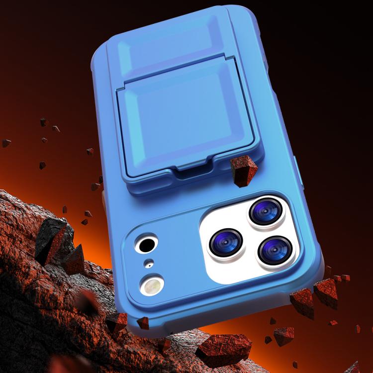 Capa de Telemóvel com Toque de Pele em TPU, Espelho Oculto e Bolsa para Cartões com Suporte, Para iPhone 17 Pro Max, Para iPhone 17 Pro, Para iPhone 17, Para iPhone Air