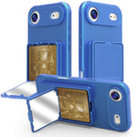 Capa de Telemóvel com Toque de Pele em TPU, Espelho Oculto e Bolsa para Cartões com Suporte, Para iPhone 17 Pro Max, Para iPhone 17 Pro, Para iPhone 17, Para iPhone Air