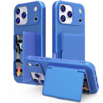 Capa de Telemóvel Híbrida em PC e TPU com Toque de Pele, Espelho Oculto Horizontal e Bolsa para Cartões, Para iPhone 17 Pro Max, Para iPhone 17 Pro, Para iPhone 17, Para iPhone Air