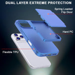 Capa de Telemóvel Híbrida em PC e TPU com Toque de Pele, Espelho Oculto Horizontal e Bolsa para Cartões, Para iPhone 17 Pro Max, Para iPhone 17 Pro, Para iPhone 17, Para iPhone Air