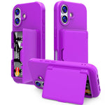 Capa de Telemóvel Híbrida em PC e TPU com Toque de Pele, Espelho Oculto Horizontal e Bolsa para Cartões, Para iPhone 17 Pro Max, Para iPhone 17 Pro, Para iPhone 17, Para iPhone Air