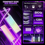 Teclado Mecânico Gaming Sem Fios AULA MINI60 HE Pro 61 Teclas RGB