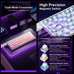 Teclado Mecânico Gaming Sem Fios AULA MINI60 HE Pro 61 Teclas RGB