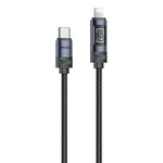 Yesido CA201 Cabo de Dados e Carregamento 27W Tipo-C para 8 Pinos com Ecrã OLED, Tipo-C para 8 Pinos