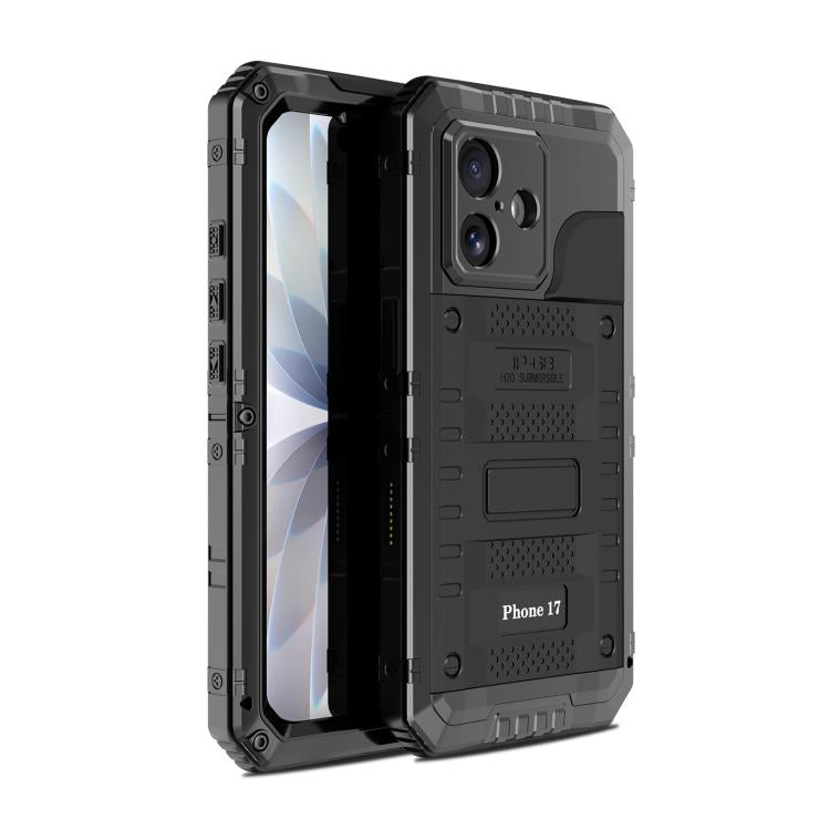 Capa de Telemóvel Híbrida em Metal e Silicone com Proteção Quádrupla, Para iPhone 17 Pro Max, Para iPhone 17 Pro, Para iPhone 17, Para iPhone Air
