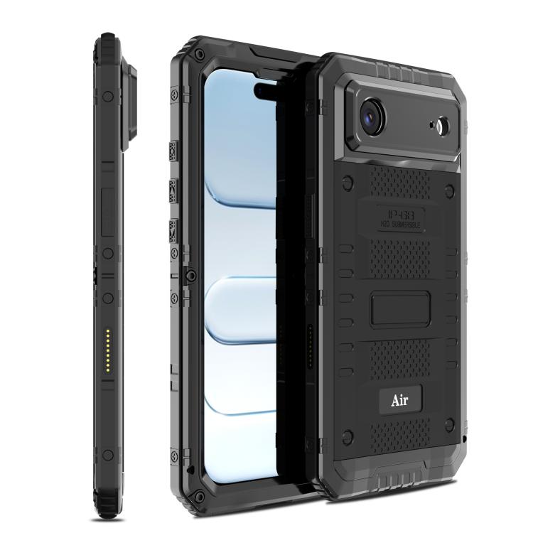 Capa de Telemóvel Híbrida em Metal e Silicone com Proteção Quádrupla, Para iPhone 17 Pro Max, Para iPhone 17 Pro, Para iPhone 17, Para iPhone Air