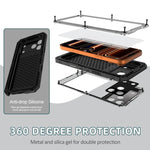 Capa de Telemóvel Híbrida em Metal e Silicone com Proteção Quádrupla, Para iPhone 17 Pro Max, Para iPhone 17 Pro, Para iPhone 17, Para iPhone Air