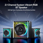 Coluna Bluetooth Yesido YSW41 40W Sistema 2.1 Canais com Subwoofer e Luzes RGB Coloridas, YSW41