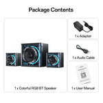 Coluna Bluetooth Yesido YSW41 40W Sistema 2.1 Canais com Subwoofer e Luzes RGB Coloridas, YSW41