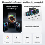 Coluna Bluetooth Yesido YSW41 40W Sistema 2.1 Canais com Subwoofer e Luzes RGB Coloridas, YSW41