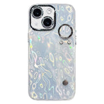 Capa de Telemóvel TPU com Suporte de Pulseira e Textura Enrugadade Metalizada com Filme para Lente, Para iPhone 13