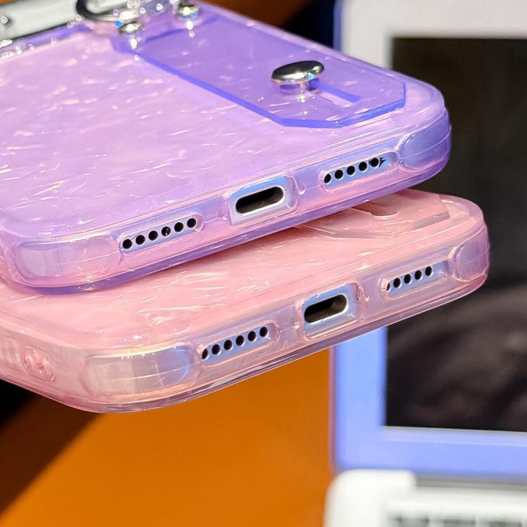 Capa de Telemóvel TPU com Suporte de Pulseira e Textura Ondulada Metalizada com Filme para Lente, Para iPhone 13