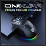 Rato Sem Fios ONIKUMA CW935 12800DPI 2.4GHz + BT + Com Fios Tri-modo RGB, CW935