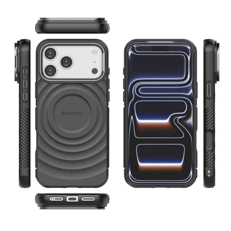 Capa de Telemóvel Magnética BIBERCAS em TPU com Textura Ondulada, Para iPhone 17 Pro Max