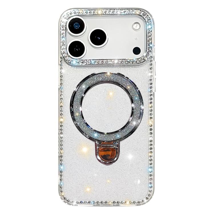 Capa de telemóvel IMD com suporte de pé e glitter de strass em ambos os lados, para iPhone 17 Pro Max, para iPhone 17 Pro, para iPhone 17, para iPhone Air, para iPhone 16 Pro Max, para iPhone 16 Pro, para iPhone 16 Plus, para iPhone 16