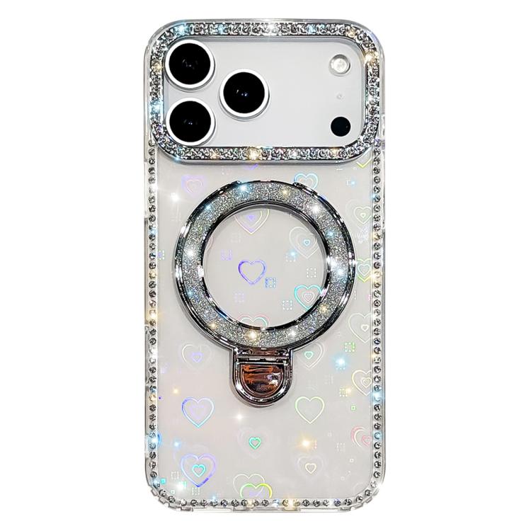 Capa de telemóvel IMD com suporte de pé e glitter de strass em ambos os lados, para iPhone 17 Pro Max, para iPhone 17 Pro, para iPhone 17, para iPhone Air, para iPhone 16 Pro Max, para iPhone 16 Pro, para iPhone 16 Plus, para iPhone 16
