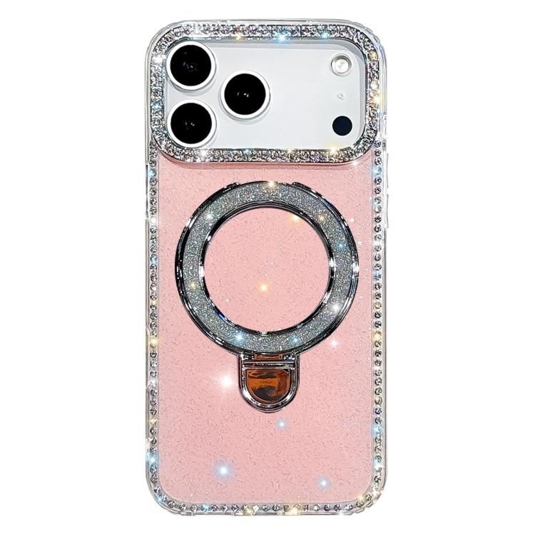Capa de telemóvel IMD com suporte de pé e glitter de strass em ambos os lados, para iPhone 17 Pro Max, para iPhone 17 Pro, para iPhone 17, para iPhone Air, para iPhone 16 Pro Max, para iPhone 16 Pro, para iPhone 16 Plus, para iPhone 16