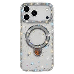 Capa de telemóvel IMD com suporte de pé e glitter de strass em ambos os lados, para iPhone 17 Pro Max, para iPhone 17 Pro, para iPhone 17, para iPhone Air, para iPhone 16 Pro Max, para iPhone 16 Pro, para iPhone 16 Plus, para iPhone 16