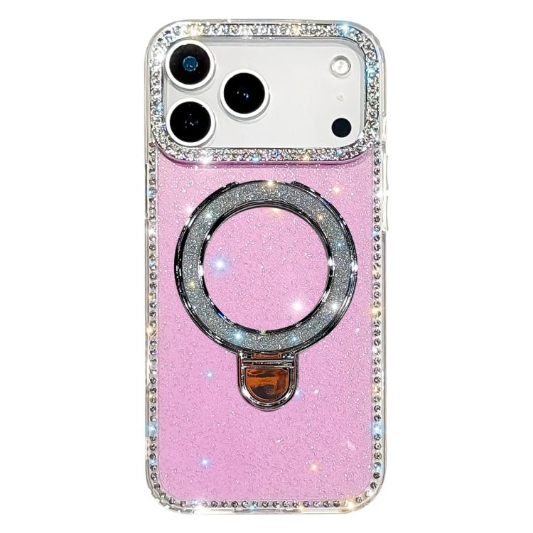 Capa de telemóvel IMD com suporte de pé e glitter de strass em ambos os lados, para iPhone 17 Pro Max, para iPhone 17 Pro, para iPhone 17, para iPhone Air, para iPhone 16 Pro Max, para iPhone 16 Pro, para iPhone 16 Plus, para iPhone 16